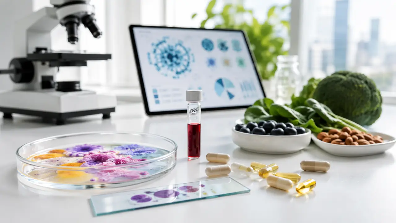 Microscope high-tech dans un laboratoire lumineux