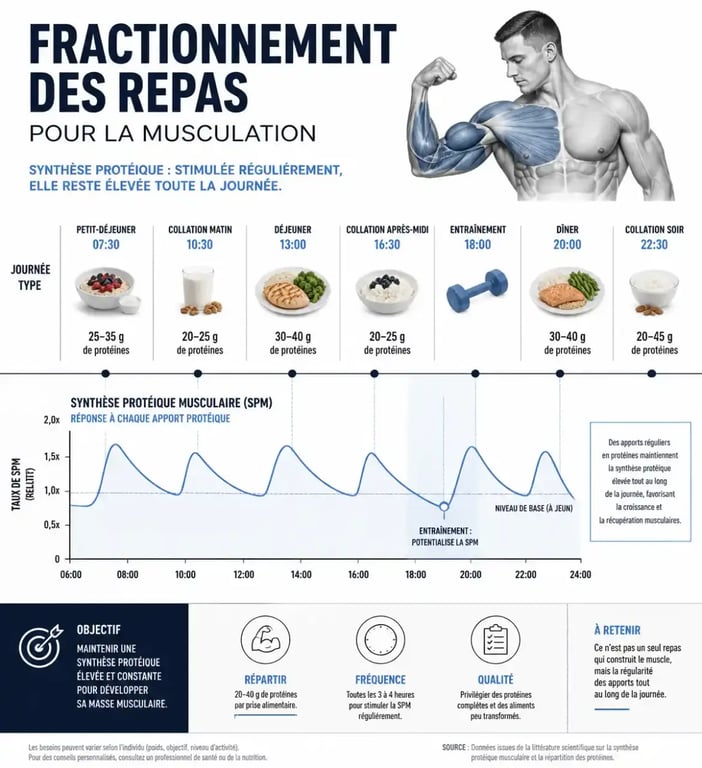 Fractionnement des repas dans un programme alimentaire musculation